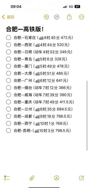 北京到合肥高铁多久_北京到合肥高铁票价查询-第2张图片-俊逸知识馆